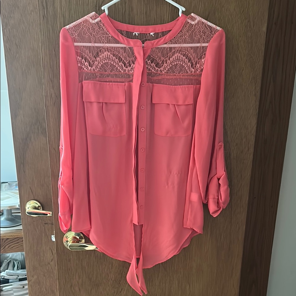 Women's Pink Lace Blouse